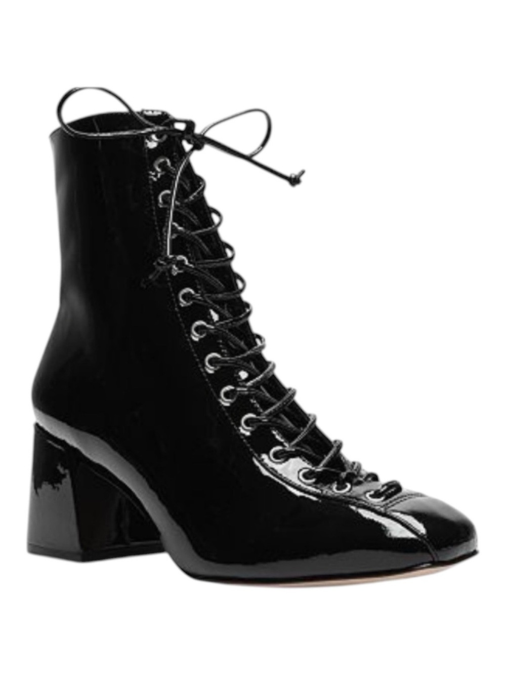 SCHUTZ Kika Patent Leather Lace Up Boots
